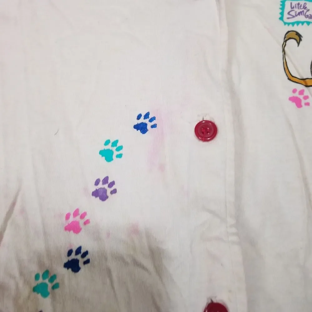 Rare Vintage DISNEY’S The Lion King Button Up Youth Size Large‎ 14 Stained Ink